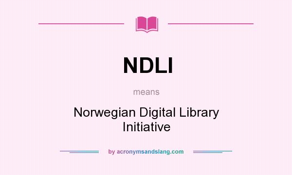 What does NDLI mean? It stands for Norwegian Digital Library Initiative