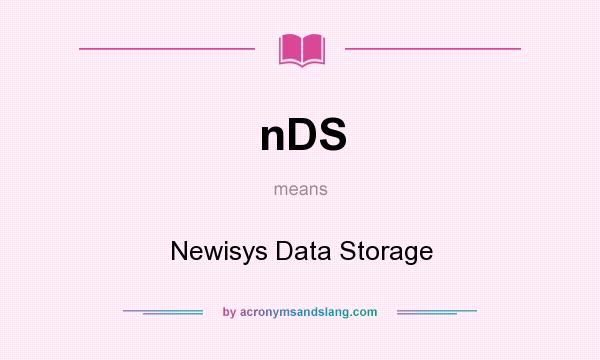 What does nDS mean? It stands for Newisys Data Storage