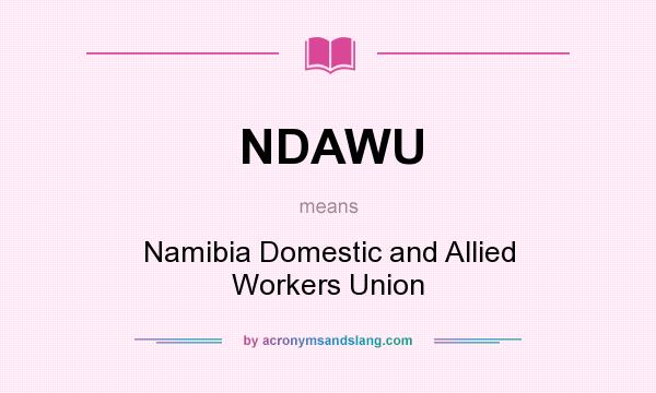 What does NDAWU mean? It stands for Namibia Domestic and Allied Workers Union