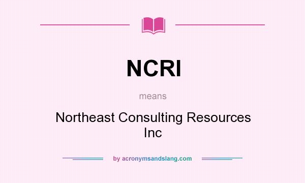 What does NCRI mean? It stands for Northeast Consulting Resources Inc