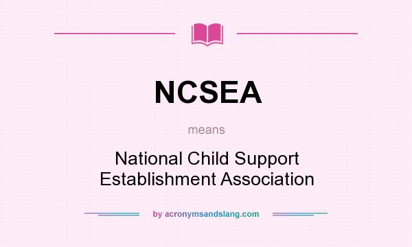 What does NCSEA mean? It stands for National Child Support Establishment Association