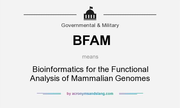 What does BFAM mean? It stands for Bioinformatics for the Functional Analysis of Mammalian Genomes
