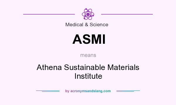 What does ASMI mean? It stands for Athena Sustainable Materials Institute