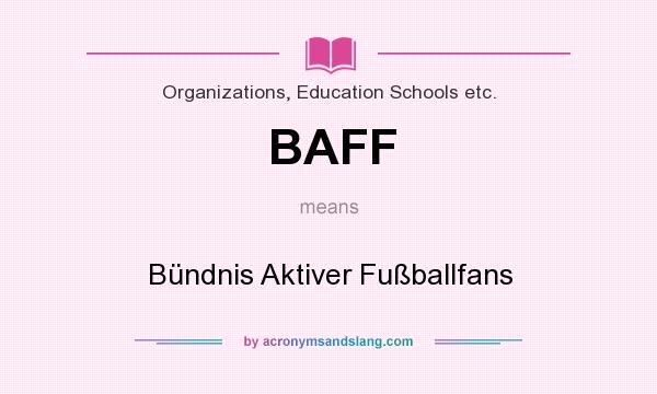 What does BAFF mean? It stands for Bündnis Aktiver Fußballfans