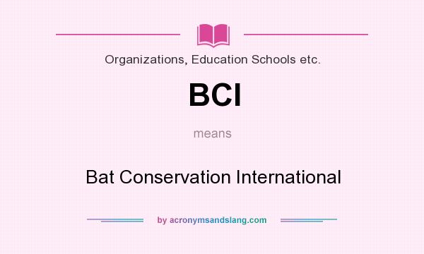 What does BCI mean? It stands for Bat Conservation International