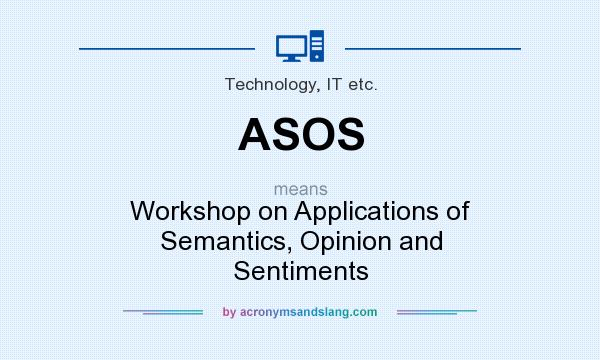 What does ASOS mean? It stands for Workshop on Applications of Semantics, Opinion and Sentiments