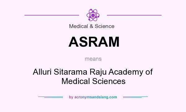 What does ASRAM mean? It stands for Alluri Sitarama Raju Academy of Medical Sciences