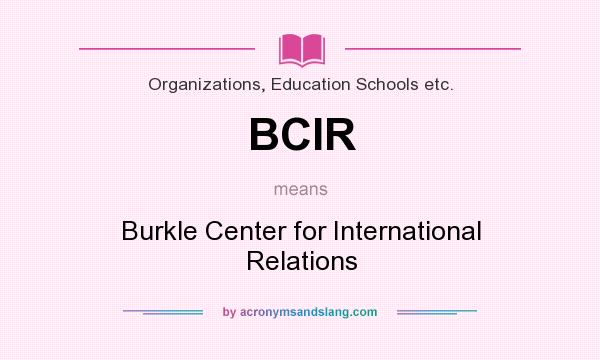 What does BCIR mean? It stands for Burkle Center for International Relations