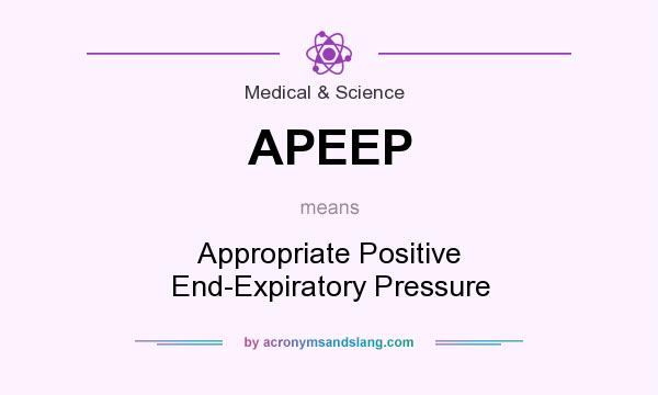 What does APEEP mean? It stands for Appropriate Positive End-Expiratory Pressure