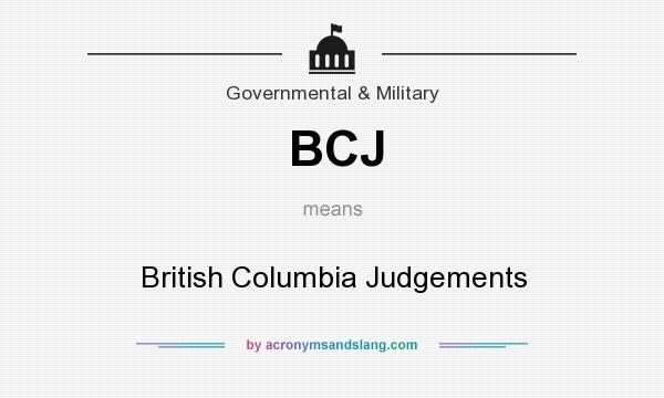 What does BCJ mean? It stands for British Columbia Judgements