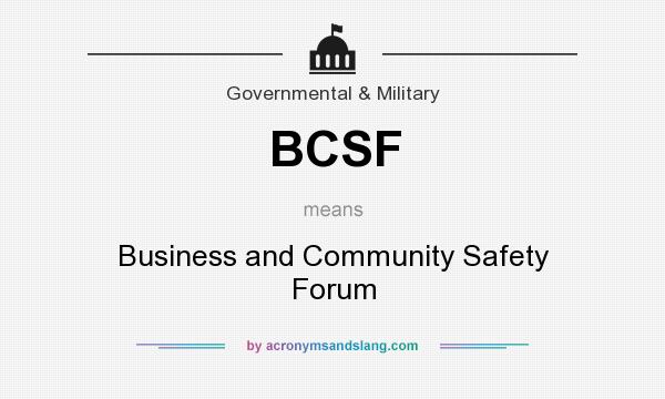 What does BCSF mean? It stands for Business and Community Safety Forum