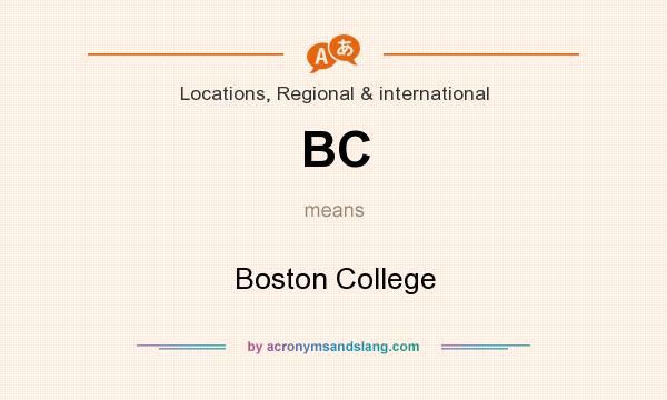 What does BC mean? It stands for Boston College