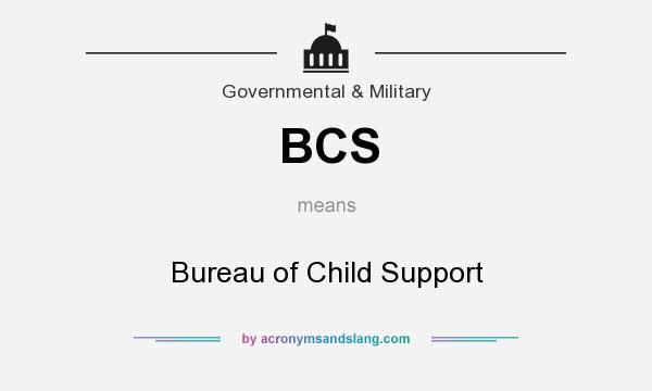 What does BCS mean? It stands for Bureau of Child Support