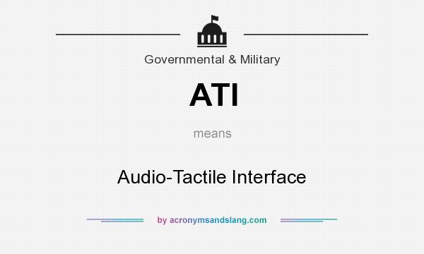 What does ATI mean? It stands for Audio-Tactile Interface