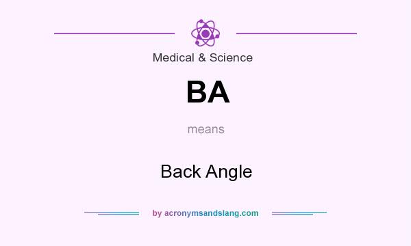 What does BA mean? It stands for Back Angle