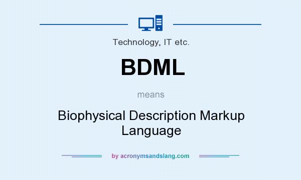 What does BDML mean? It stands for Biophysical Description Markup Language