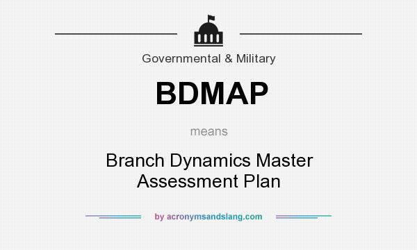 What does BDMAP mean? It stands for Branch Dynamics Master Assessment Plan