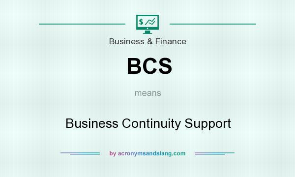 What does BCS mean? It stands for Business Continuity Support