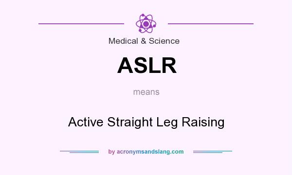 What does ASLR mean? It stands for Active Straight Leg Raising