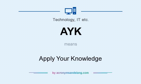What does AYK mean? It stands for Apply Your Knowledge