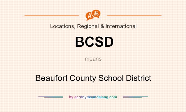 What does BCSD mean? It stands for Beaufort County School District