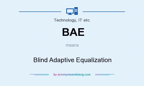 What does BAE mean? It stands for Blind Adaptive Equalization