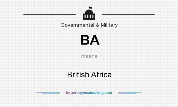 What does BA mean? It stands for British Africa