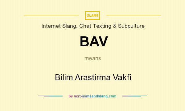 What does BAV mean? It stands for Bilim Arastirma Vakfi