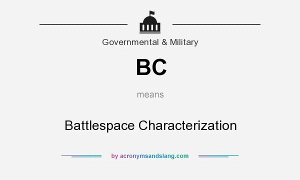 What does BC mean? It stands for Battlespace Characterization