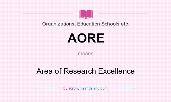 What does AORE mean? It stands for Area of Research Excellence
