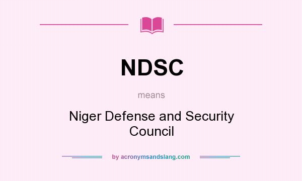 What does NDSC mean? It stands for Niger Defense and Security Council