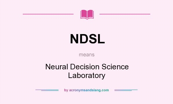 What does NDSL mean? It stands for Neural Decision Science Laboratory