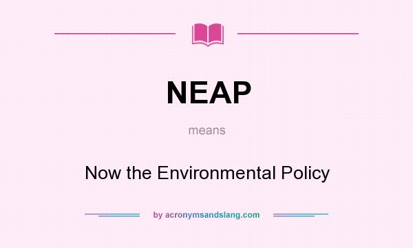 What does NEAP mean? It stands for Now the Environmental Policy