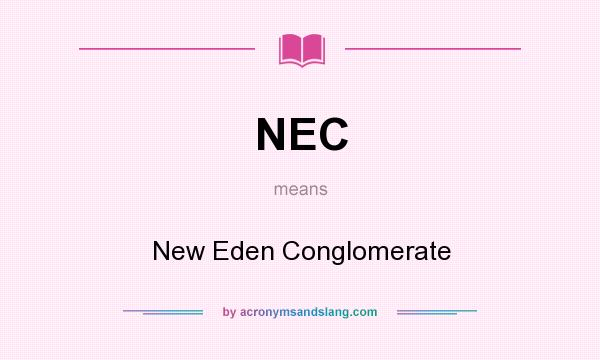 What does NEC mean? It stands for New Eden Conglomerate