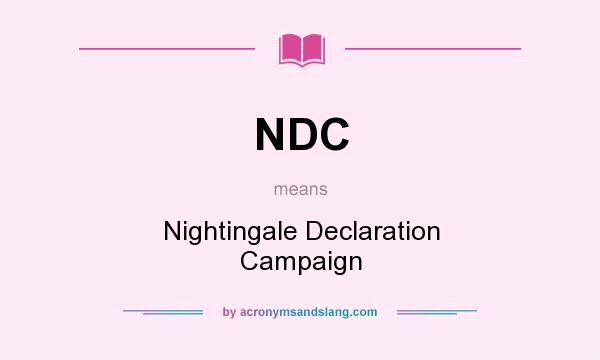 What does NDC mean? It stands for Nightingale Declaration Campaign