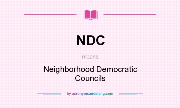 What does NDC mean? It stands for Neighborhood Democratic Councils