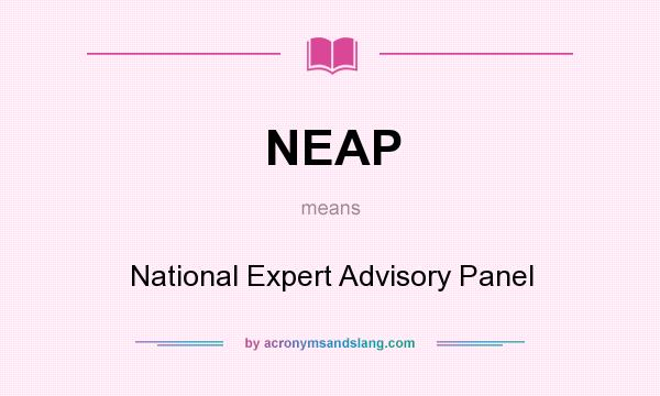 What does NEAP mean? It stands for National Expert Advisory Panel