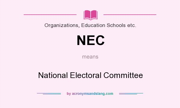 What does NEC mean? It stands for National Electoral Committee
