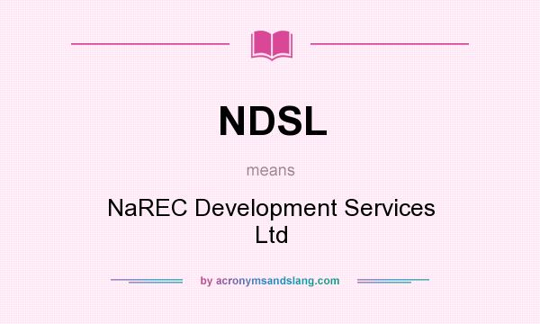 What does NDSL mean? It stands for NaREC Development Services Ltd