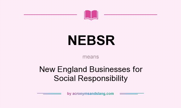 What does NEBSR mean? It stands for New England Businesses for Social Responsibility