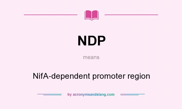 What does NDP mean? It stands for NifA-dependent promoter region