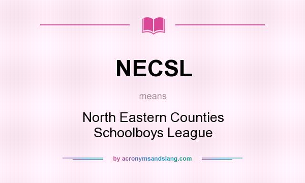 What does NECSL mean? It stands for North Eastern Counties Schoolboys League