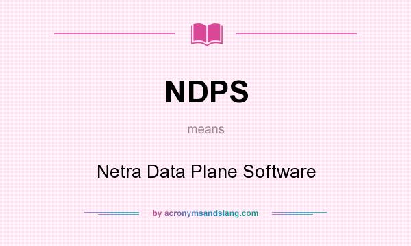What does NDPS mean? It stands for Netra Data Plane Software