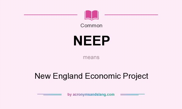What does NEEP mean? It stands for New England Economic Project