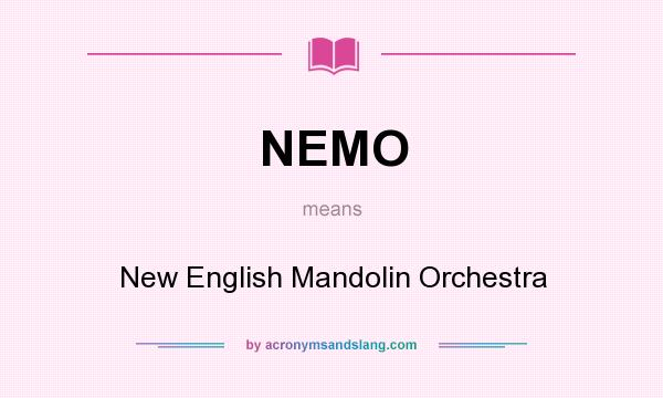 What does NEMO mean? It stands for New English Mandolin Orchestra