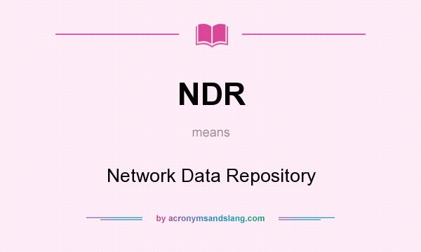 What does NDR mean? It stands for Network Data Repository