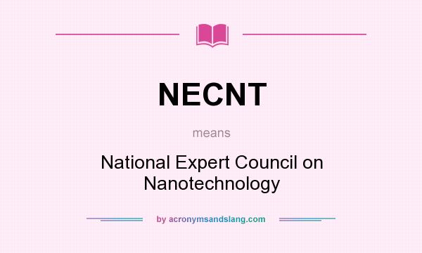 What does NECNT mean? It stands for National Expert Council on Nanotechnology