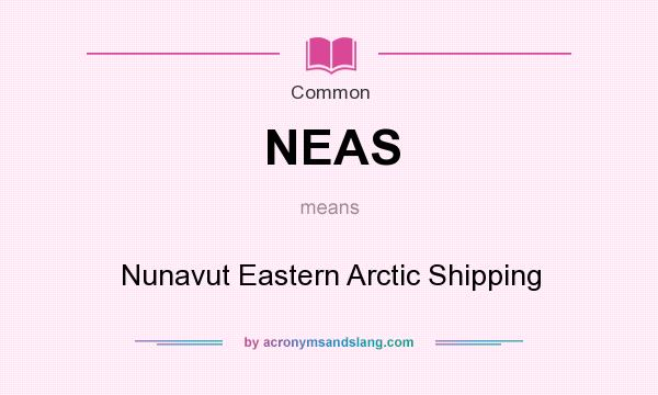 What does NEAS mean? It stands for Nunavut Eastern Arctic Shipping