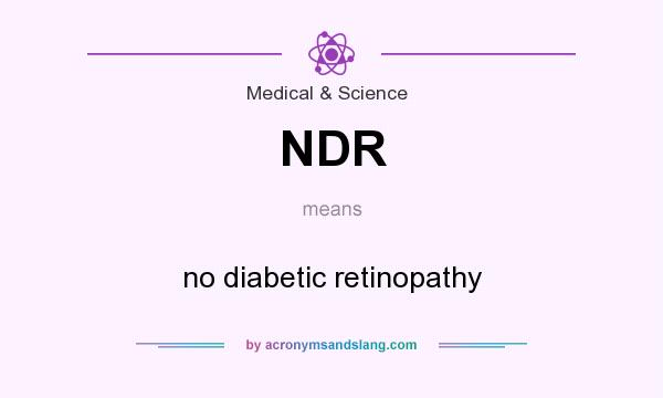What does NDR mean? It stands for no diabetic retinopathy