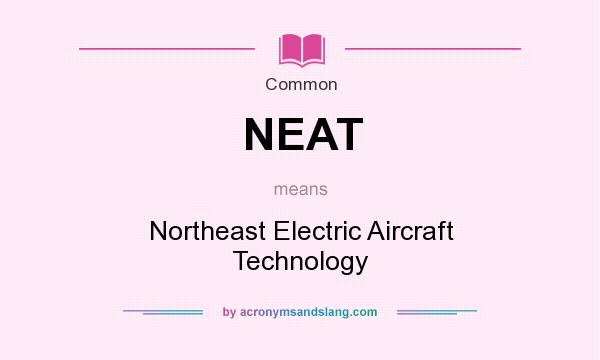 What does NEAT mean? It stands for Northeast Electric Aircraft Technology